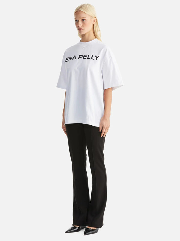 Ena Pelly Chloe logo oversized tee in white available from Darling and Domain