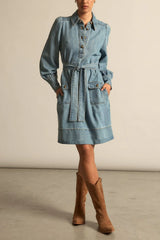 OPAL DRESS in Light Washed Denim from Zoe Kratzmann