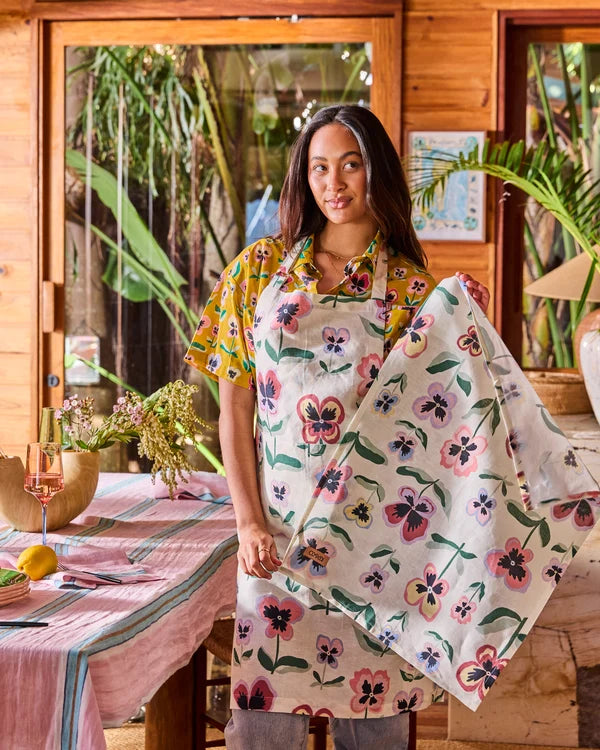 KIP & CO TEA TOWEL in Pretty Pansy from the amazing range of Kip & Co products