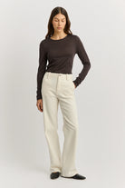 CREW MERINO TEE in Date by Toorallie