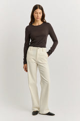 CREW MERINO TEE in Date by Toorallie