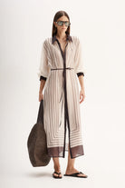 Havana Maxi Dress in Chocolate Strip by Elka Collective