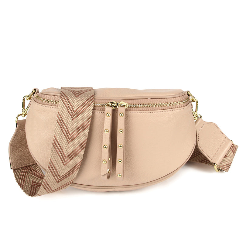 CROSSOVER LEATHER OBSESSED BAG in Blush from Hi Ho & Co