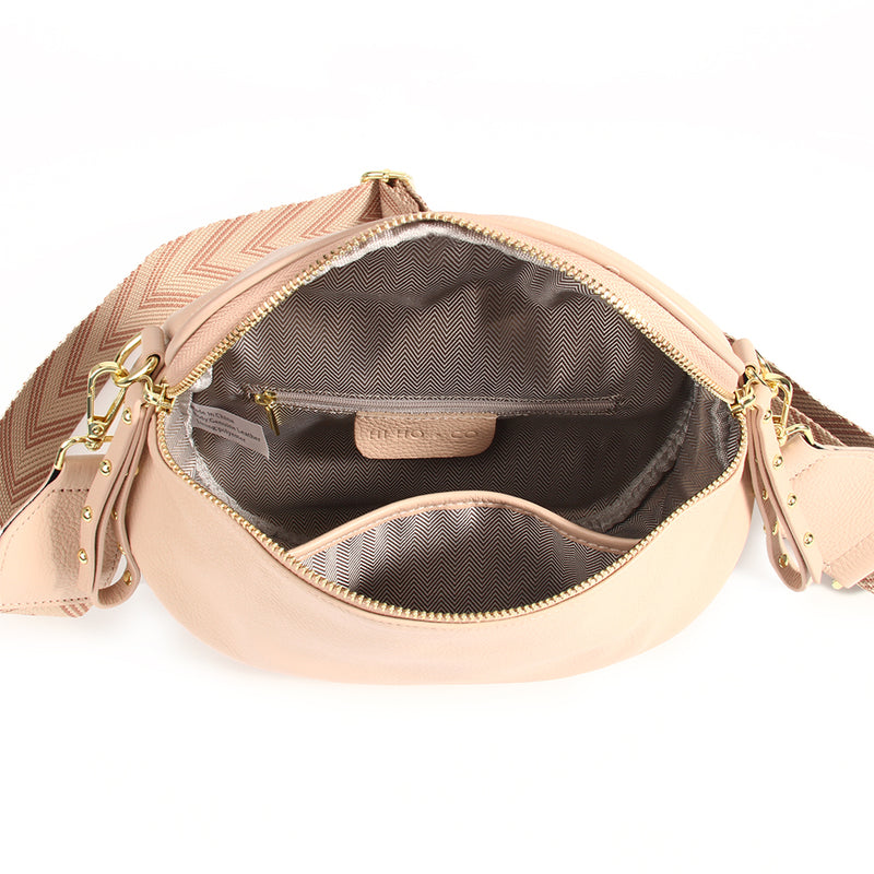 CROSSOVER LEATHER OBSESSED BAG in Blush from Hi Ho & Co