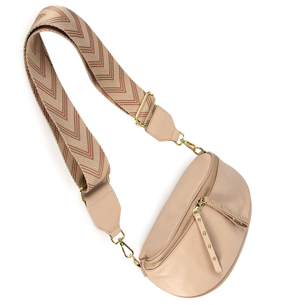 CROSSOVER LEATHER OBSESSED BAG in Blush from Hi Ho & Co