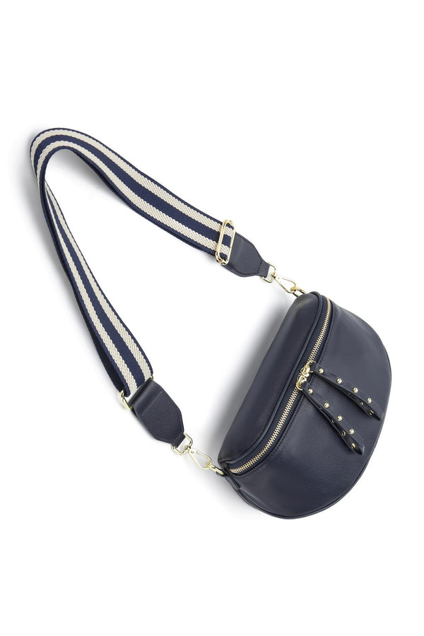 Obsessed Leather Crossbody Bag in Navy