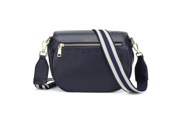 Obsessed Leather Crossbody Bag in Navy
