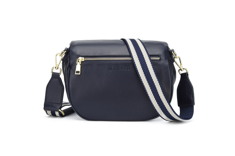 Obsessed Leather Crossbody Bag in Navy