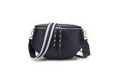Obsessed Leather Crossbody Bag in Navy