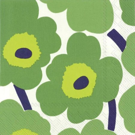 MARIMEKKO PAPER NAPKINS in Unikko Green by Marimekko at Darling & Domain
