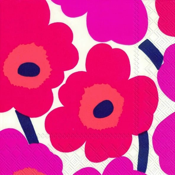 MARIMEKKO PAPER NAPKINS in Unikko Red by Marimekko at Darling & Domain