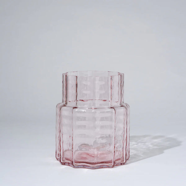 Jelly Glass Vase Squat in Pink by Marmoset Found