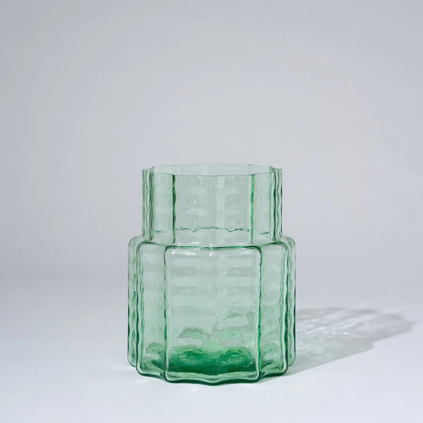 Jelly Glass Vase Squat in Green by Marmoset Found