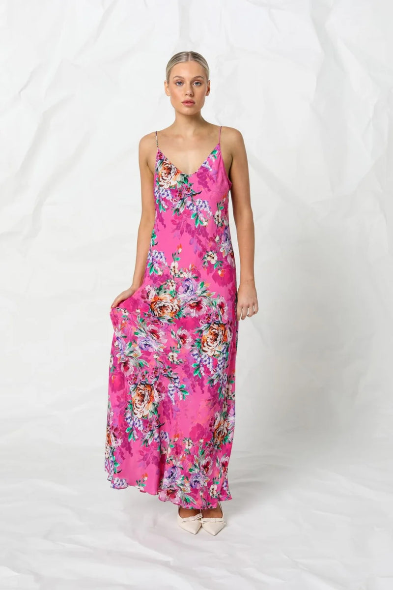 Kachel Bron slip maxi dress in rose romance available at Darling and Domain