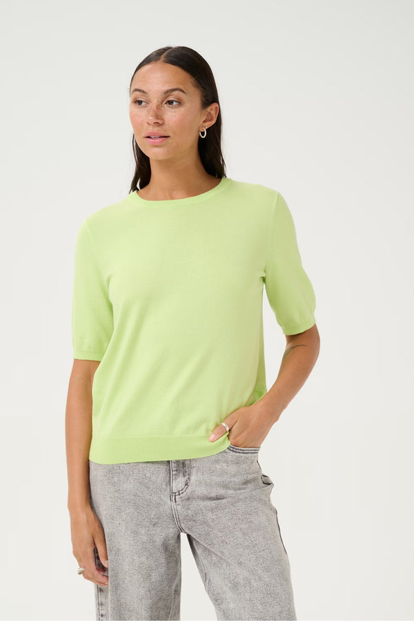 KALIZZA O NECK KNIT in Lettuce Green by Kaffee
