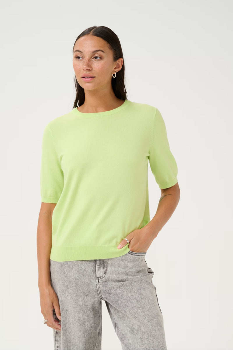 KALIZZA O NECK KNIT in Lettuce Green by Kaffee