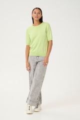 KALIZZA O NECK KNIT in Lettuce Green by Kaffee