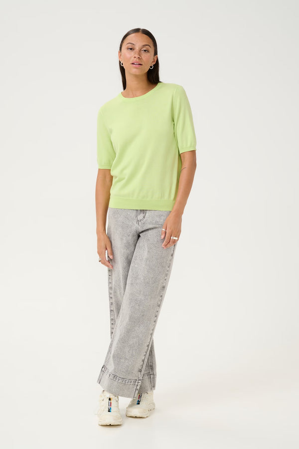 KALIZZA O NECK KNIT in Lettuce Green by Kaffee