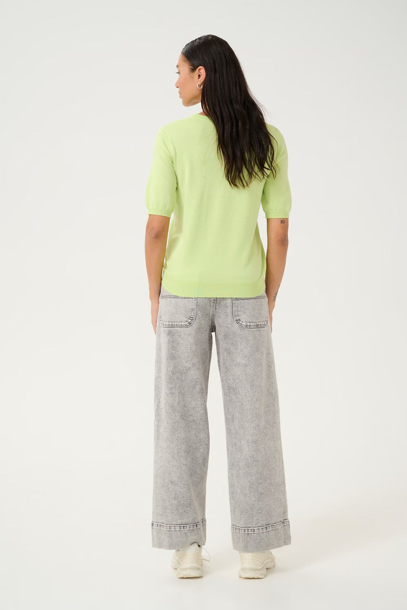 KALIZZA O NECK KNIT in Lettuce Green by Kaffee