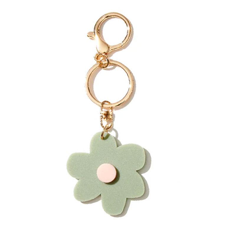 FLOWER KEY RING in Moss Green + Gold by EMELDO