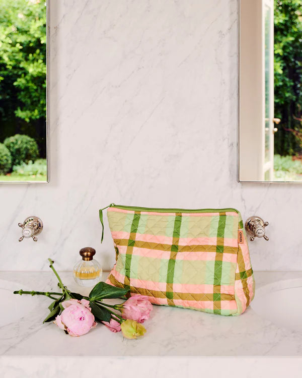 TOILETRY PURSE in Pistachio Tartan from the amazing range of Kip & Co products