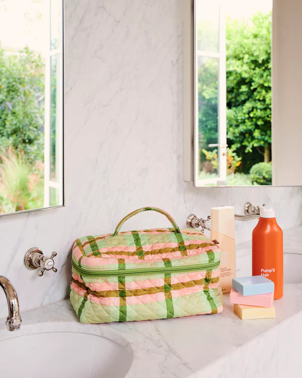 TOILETRY CASE in Pistachio Tartan from the amazing range of Kip & Co products