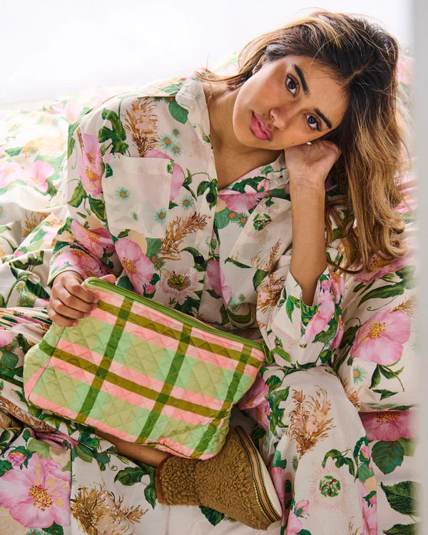 TOILETRY PURSE in Pistachio Tartan from the amazing range of Kip & Co products