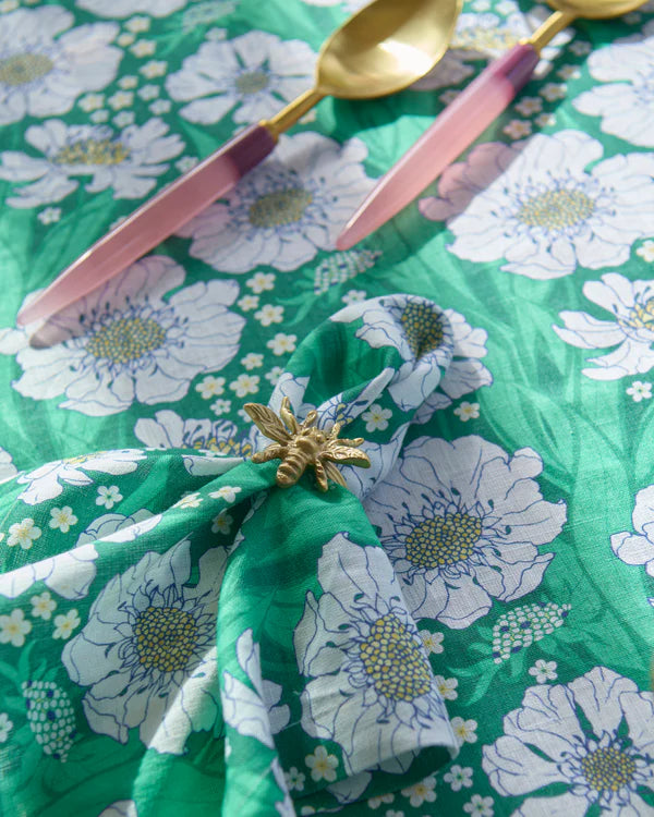 LINEN NAPKIN SET 4P in Tumbling Flowers Green from the amazing range of Kip & Co products