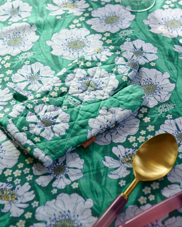 OVEN MITT in Tumbling Flowers Greenfrom the amazing range of Kip & Co products