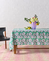 LINEN TABLECLOTH STANDARD  in Tumbling Flowers Green from the amazing range of Kip & Co