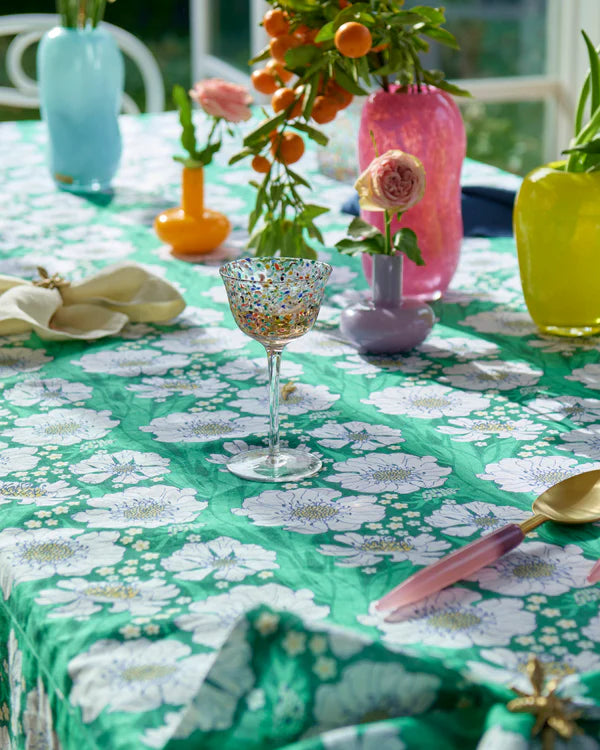 LINEN TABLECLOTH STANDARD  in Tumbling Flowers Green from the amazing range of Kip & Co