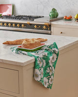 LINEN TEA TOWEL in Tumbling Flowers Green from the amazing range of Kip & Co products
