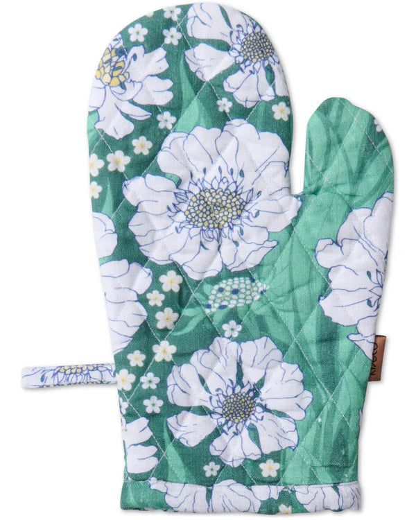 OVEN MITT in Tumbling Flowers Greenfrom the amazing range of Kip & Co products