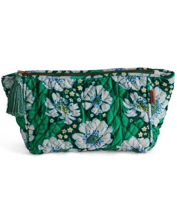 TOILETRY BAG in Tumbling Flowers Green from the amazing range of Kip & Co