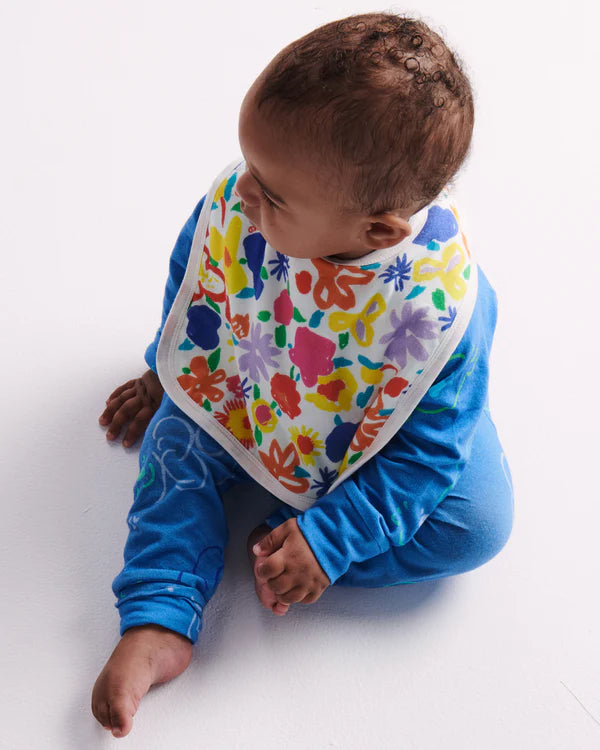 KIP & CO x KEN DONE COTTON BIB in Summer Floral from the amazing range of Kip & Co 