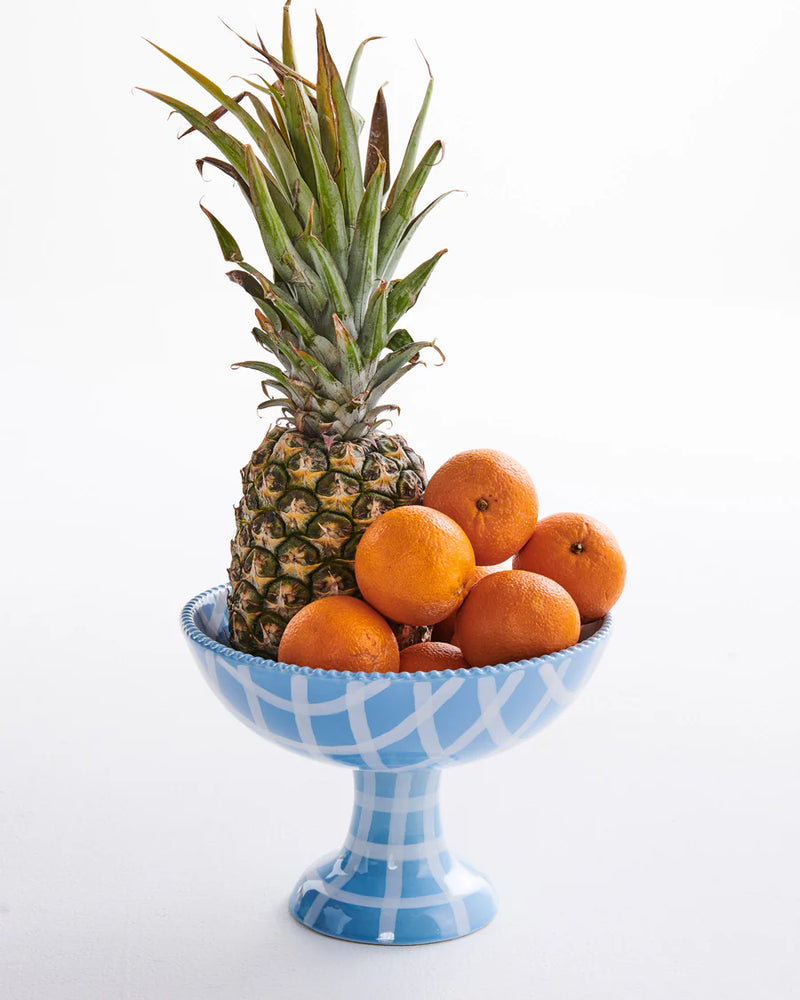 Kip & Co blue bird tartan fruit bowl available from Darling and Domain