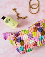 VELVET TOILETRY BAG | Confetti Pink