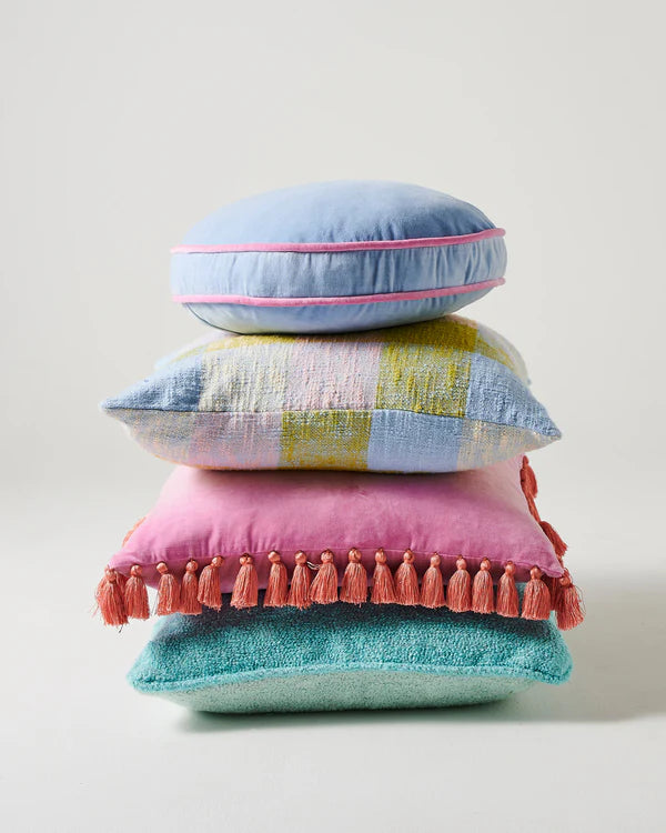 VELVET PEA CUSHION in Bay Blue from the amazing range of Kip & Co