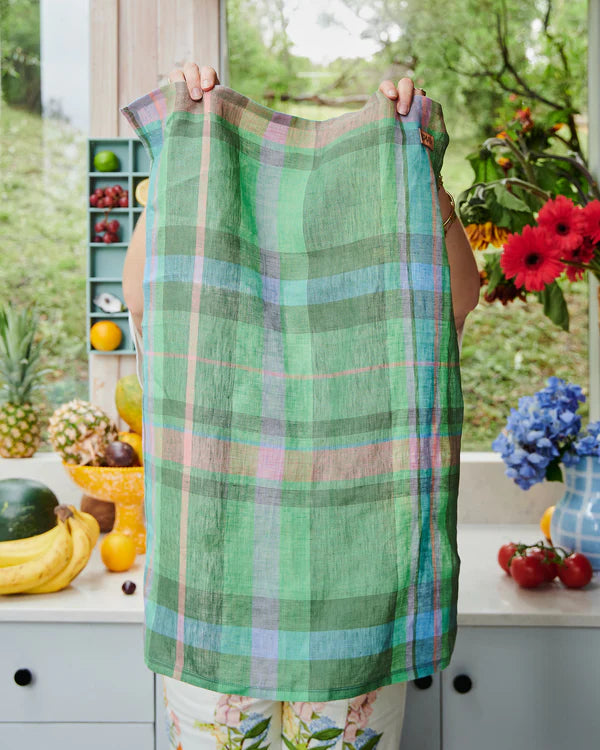 LINEN TEA TOWEL in Jewel of the Nile Tartan from the amazing range of Kip & Co products