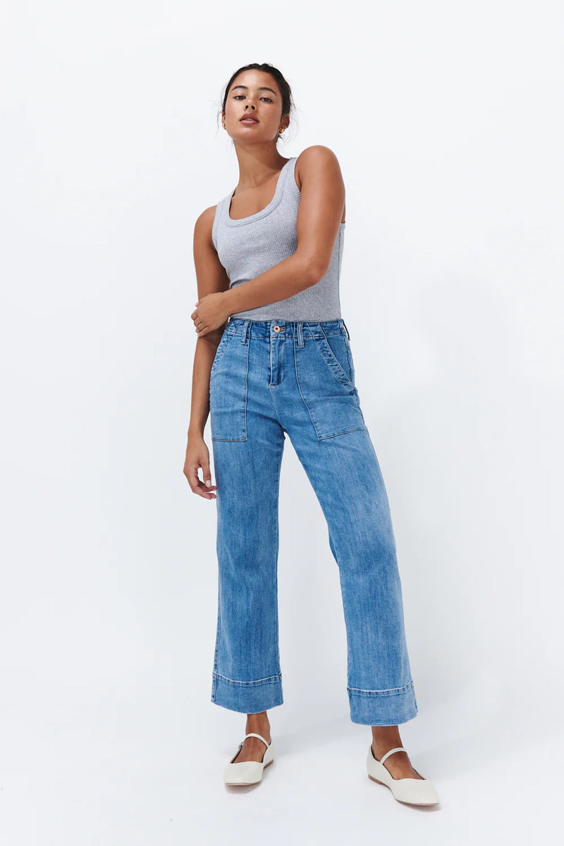 CELESTE PANT in 70s Blue from Kireina