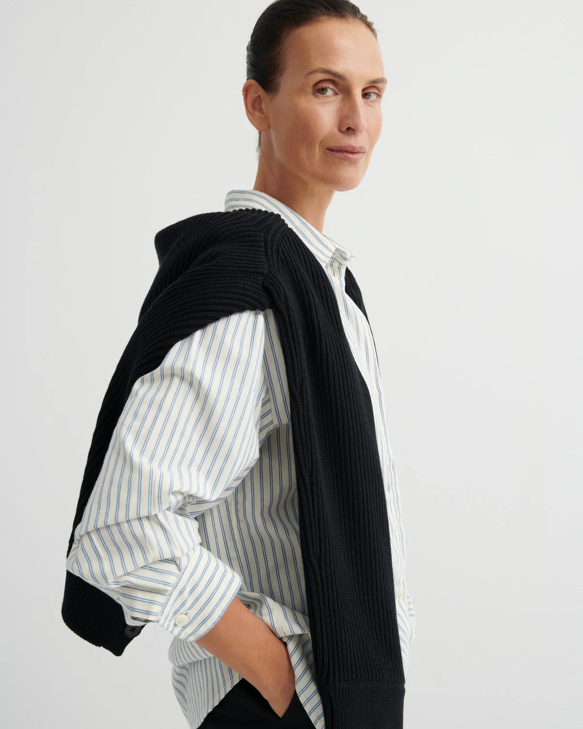 MAKER SHIRT in Ticking Stripe by Kowtow