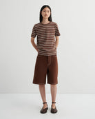 CLASSIC TEE in Brown Stripe by Kowtow