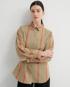 MAKER SHIRT in Nasturtium Stripe by Kowtow