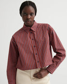 LAUREN SHIRT in Maroon Check by Kowtow
