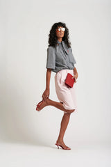 Le Weekend Cotton Nylon Shorts in Icy pink by Le Stripe