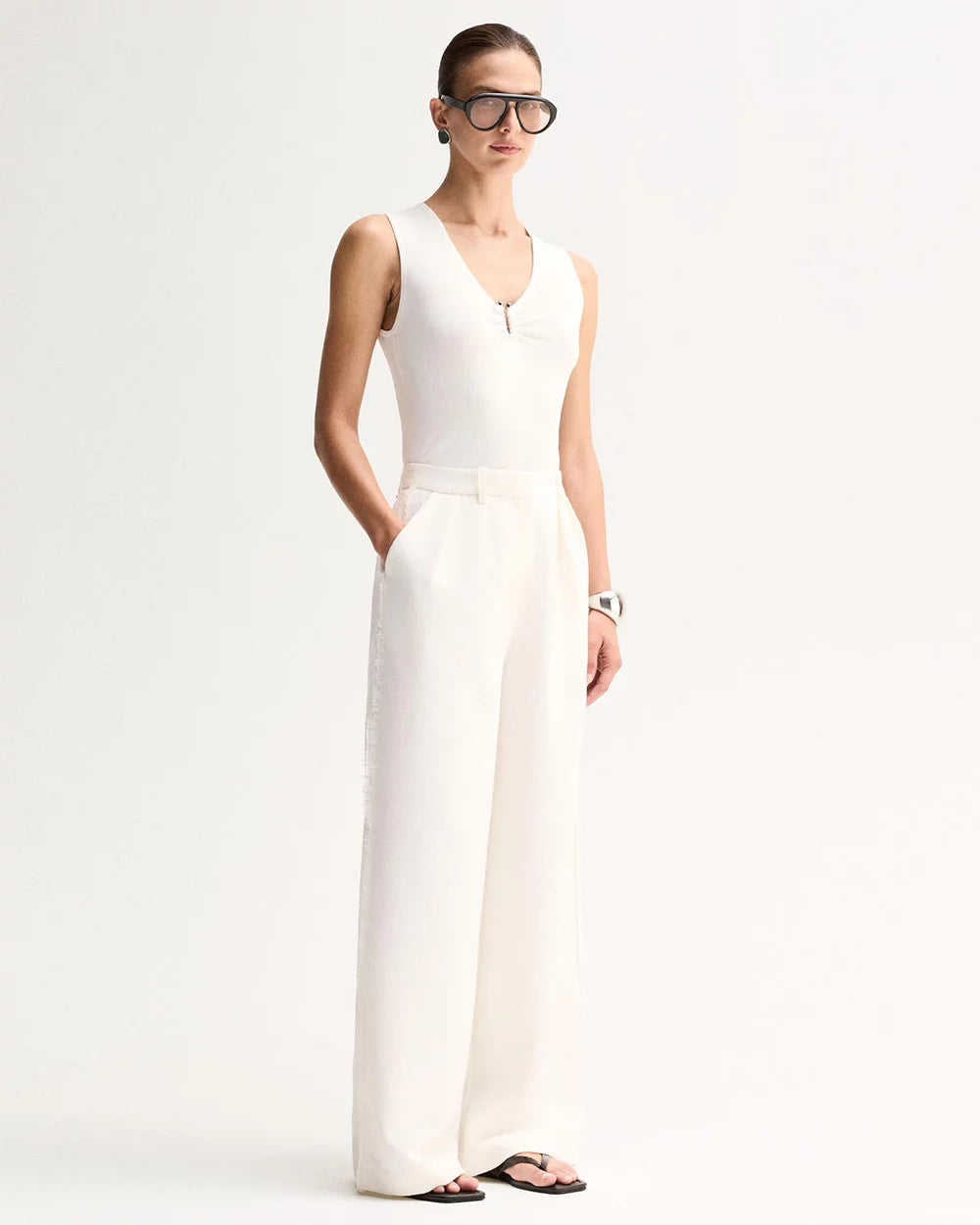 LINDSAY KNIT TOP in White by Elka Collective