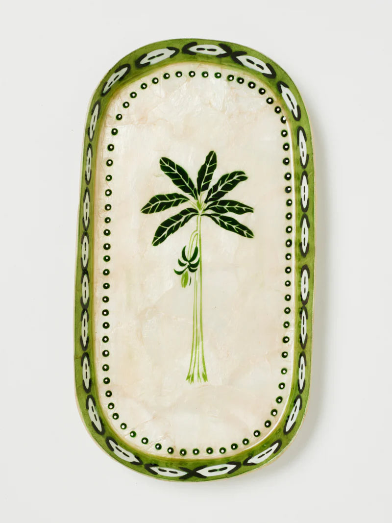 ATLANTIC GREEN PALM TRAY by Jones & Co