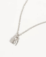 CRYSTAL LOTUS PADLOCK NECKLACE in Sterling Silver from By Charlotte