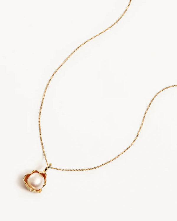 A PLACE TO DREAM PEARL NECKLACE in 18K Gold Vermeil from By Charlotte