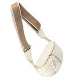 Obsessed Leather Crossbody Bag in Off White